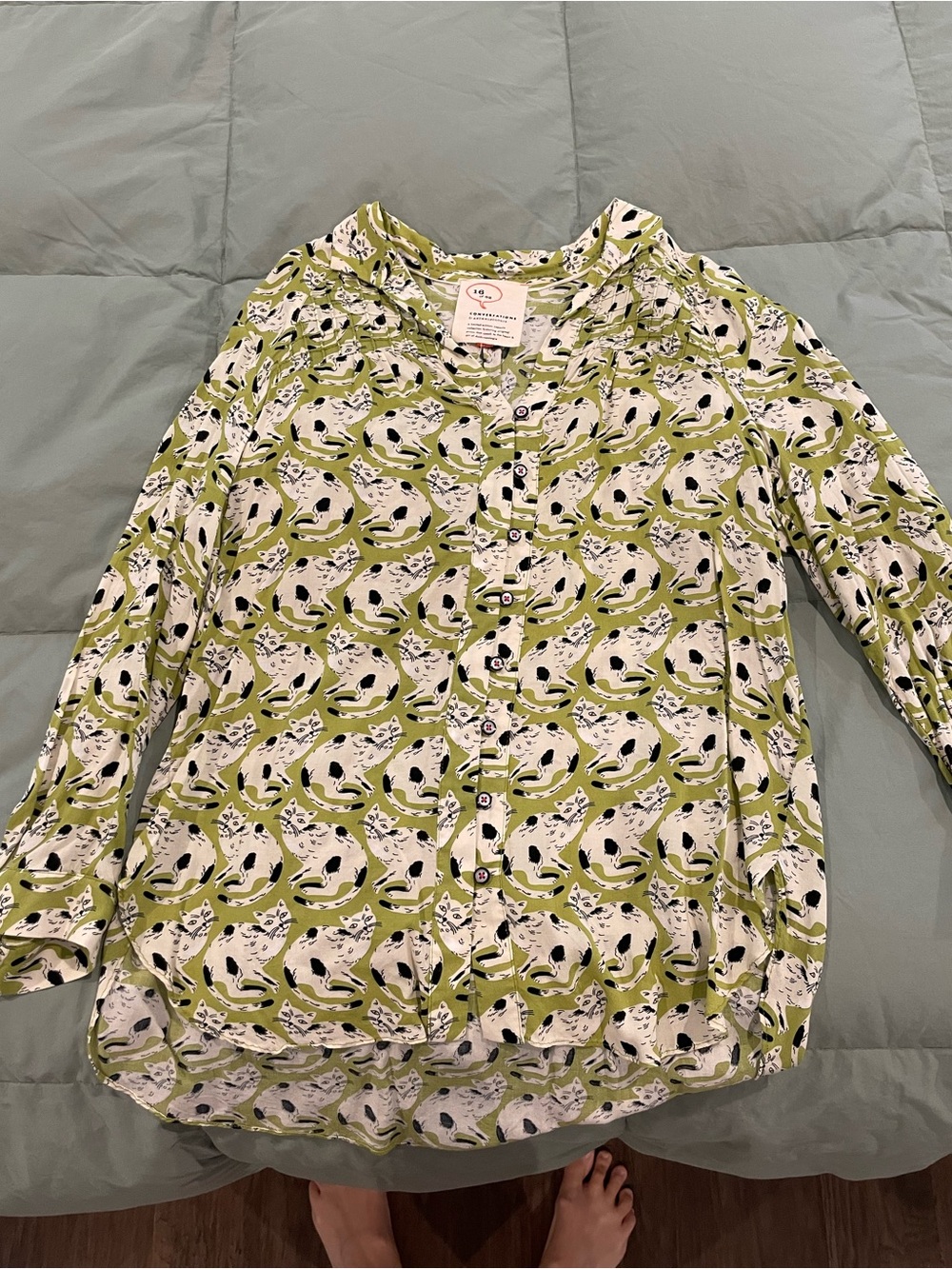 Anthropologie 3/4 sleeve button down blouse